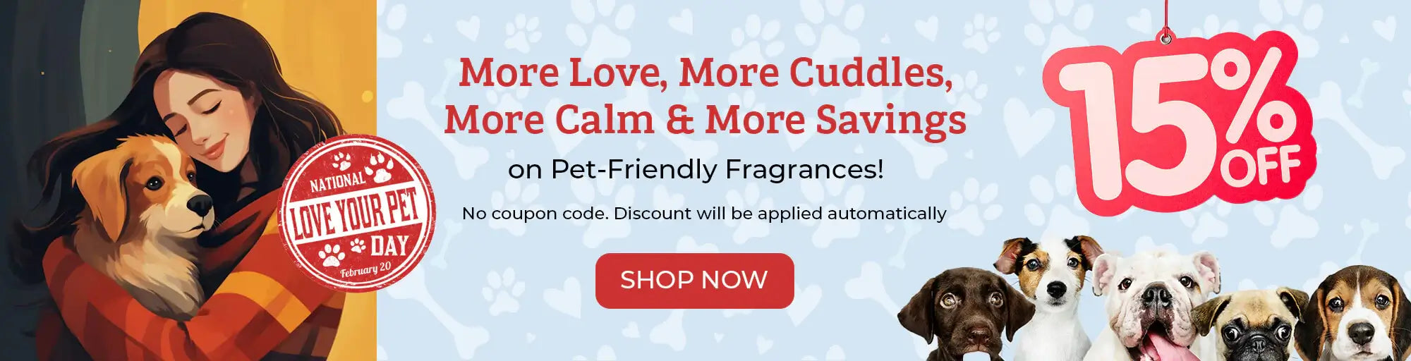 15% Off Pet-Friendly Fragrances for National Love Your Pet Day - Pamper Your Pet with Natural Aromas