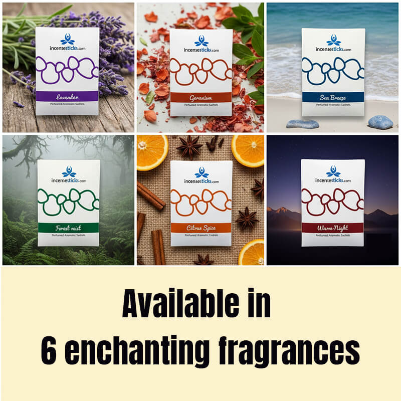 Set of 6 Pack Aromatic Sachets for Home Decor & Closets Aromatic Sachets 